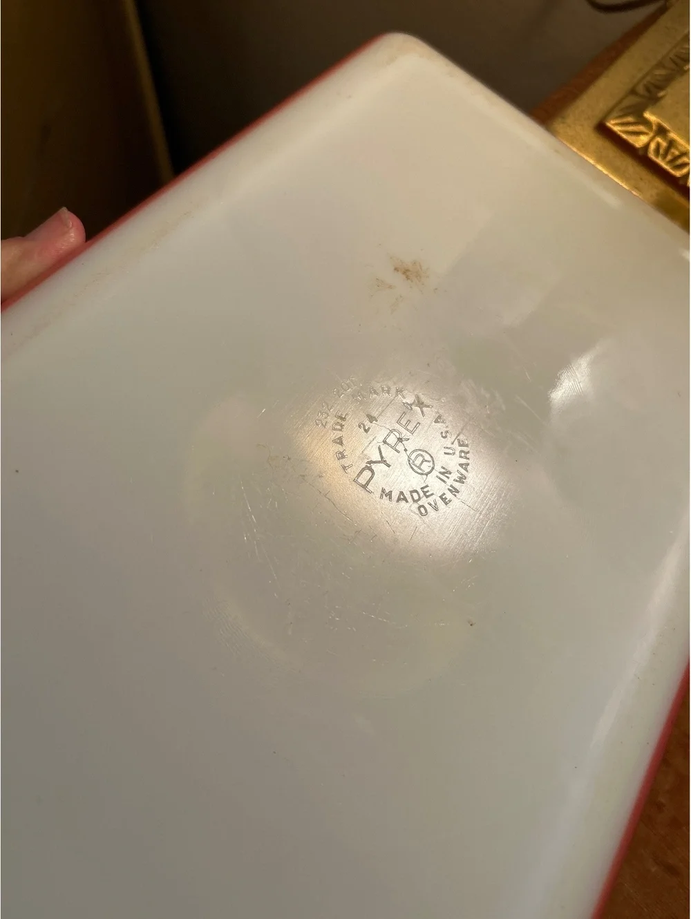 Vintage Pyrex flamingo pink  Rectangular Baking Dish Orange 13 Inch